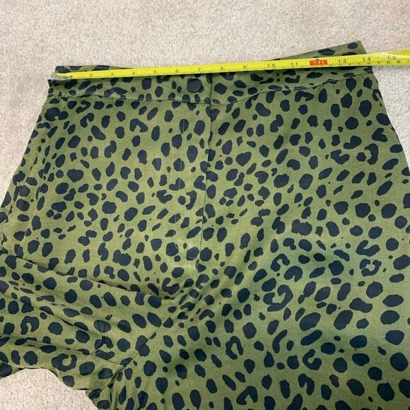 Zara khaki green black satin fluid leopard animal print pyjama pants Sz M NWT - Picture 9 of 13